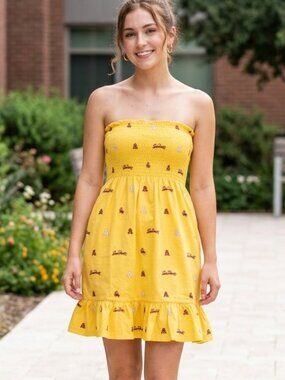 E5 NCAA Campus Classics Womens Arizona State Sun Devils Sundress Dress New S, M